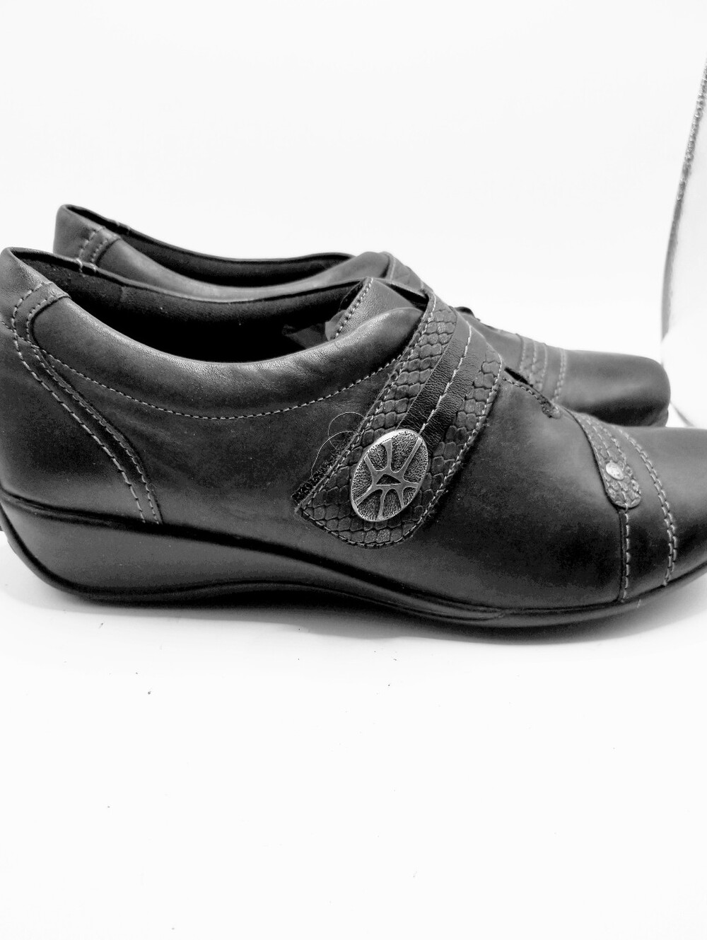 Remonte Black Leather Mary Jane Comfort Shoes EU 39 US 8.5
